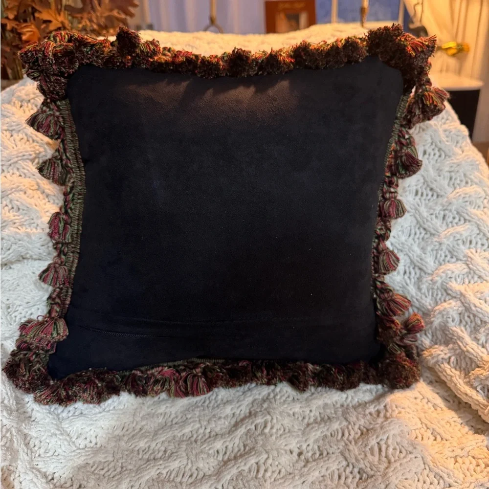 Holiday Dog Needlepoint Pillow